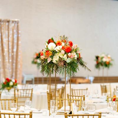 Interior, flower decoration on the table