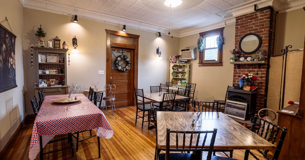 Interior, seating area with chairs and tables