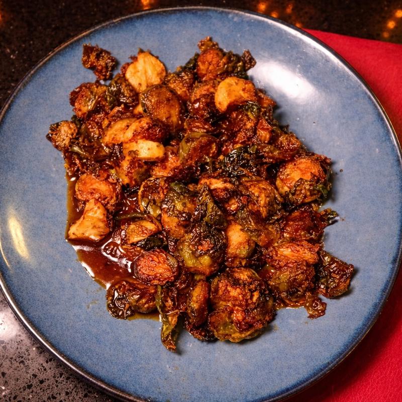 menu item 4 of 38, Grilled Pineapple Chili Lime Brussels Sprouts