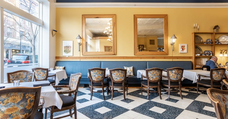 Dining area with booths