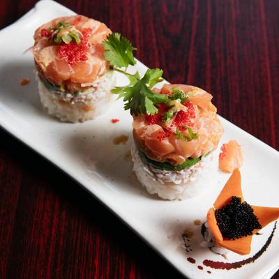 Salmon Tower with tobiko