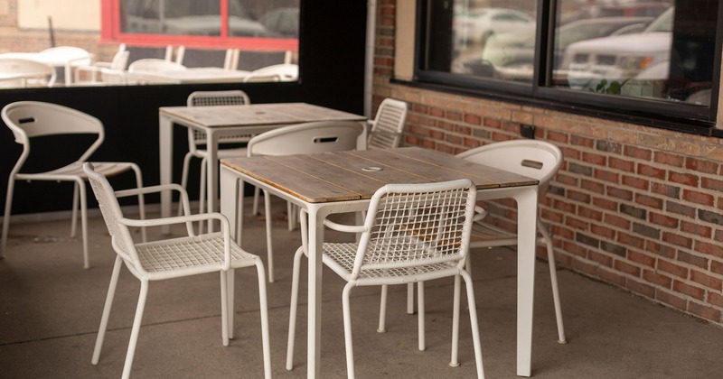 Interior, tables and chairs