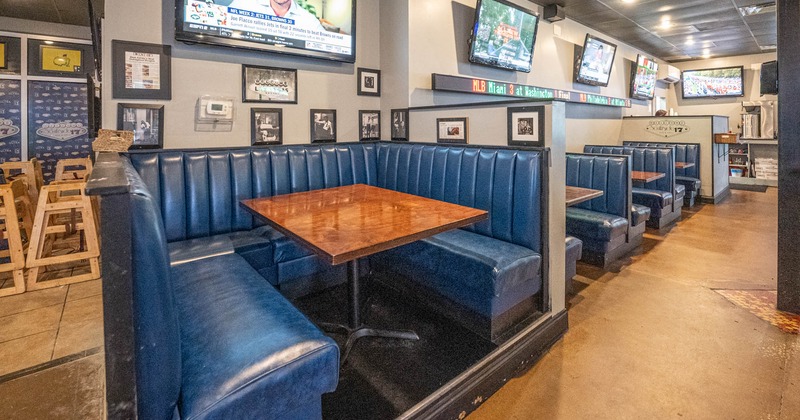 Interior, dining booths