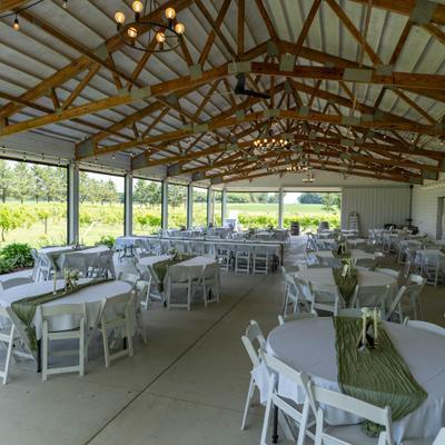 Outdoor, covered patio.