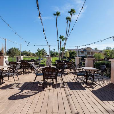 Exterior, tables and chairs on terrace