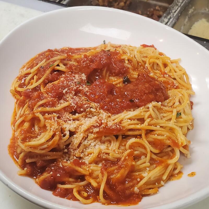 Pasta with marinara sauce photo