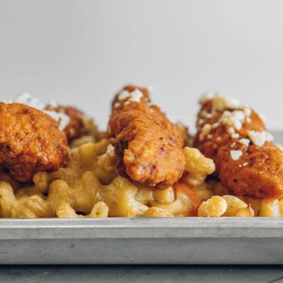 A served spicy bird meal.