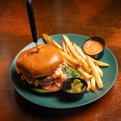 Cheeseburger and fries.