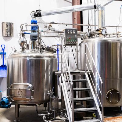 The inside of the brewery.