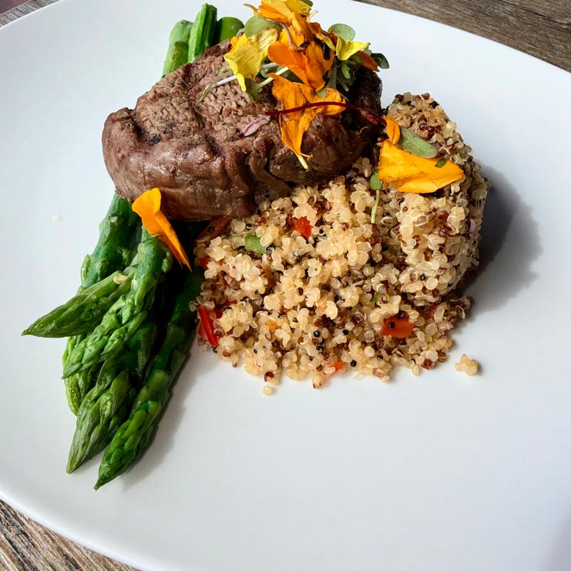Petite Filet Mignon with Fresh Veggies & Quinoa photo