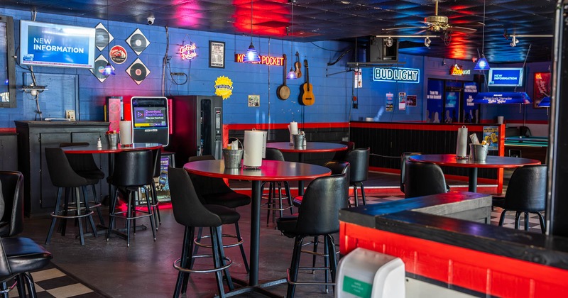 Interior, tables and chairs