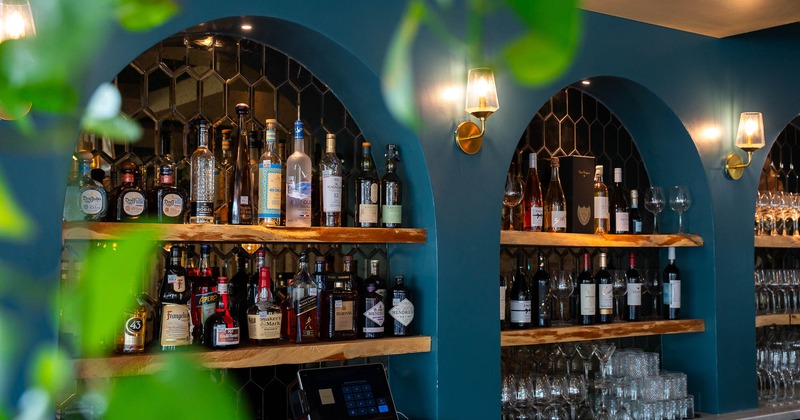 Interior, tables and chairs ready for guests