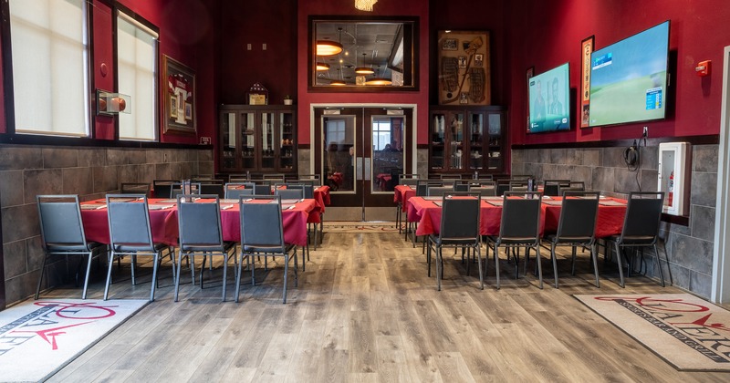 Interior of spacious and cozy dining area perfect for any occasion or celebration