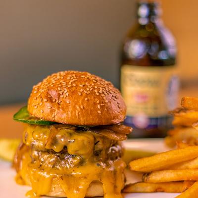 Double Cheeseburger with fries