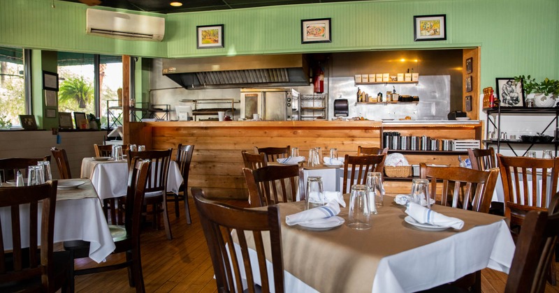 Tables set for customers