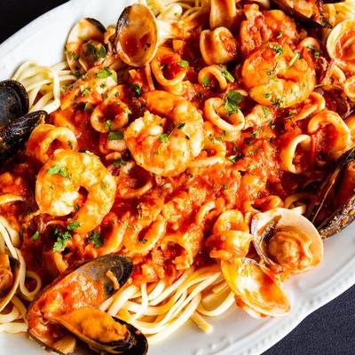 Seafood pasta.