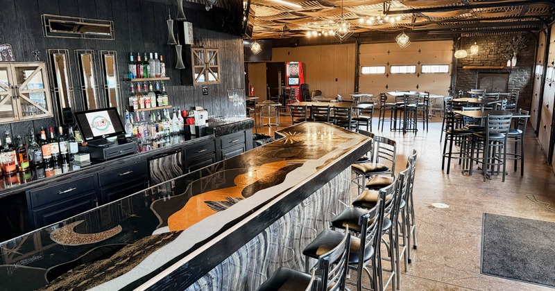 Interior, a bar with bar stools