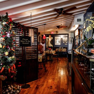 The interior space of the restaurant.