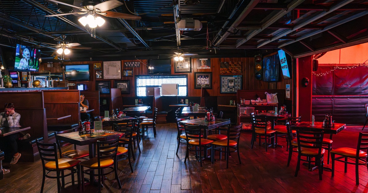 Interior, tables and chairs ready for guests