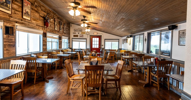 Interior, wide view of dining area