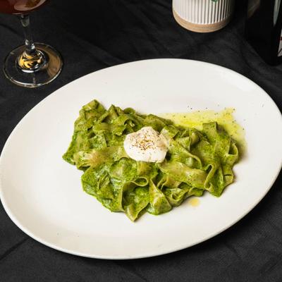 Basil pesto parpadelle.