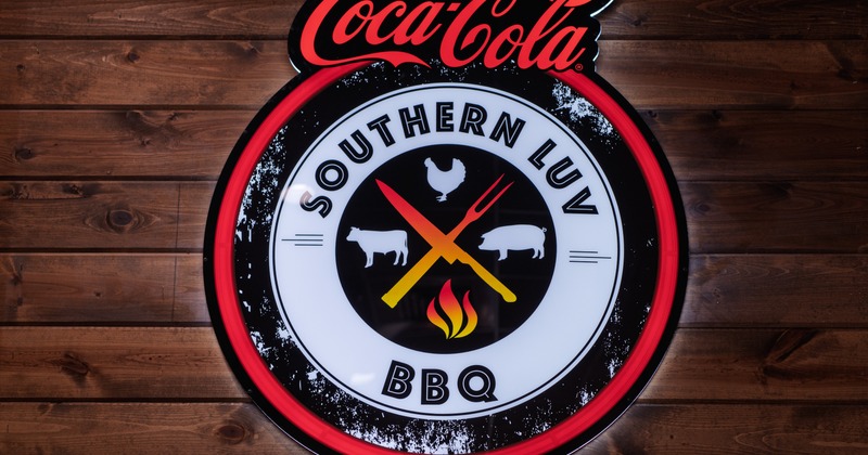 Interior, sign on the wooden wall