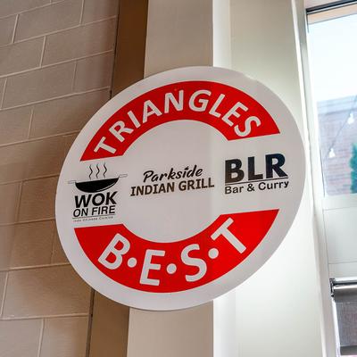 Indoor round signage.