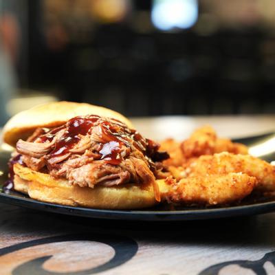 Pulled pork sandwich.