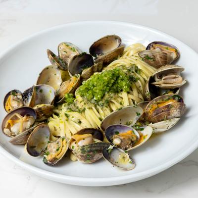 Clam pasta.