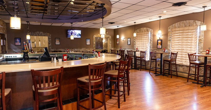 Interior, bar and seating area