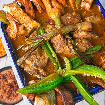 Grilled chicken and steak Fajitas.