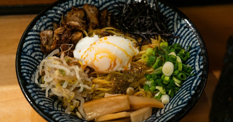 Brothless pork belly ramen