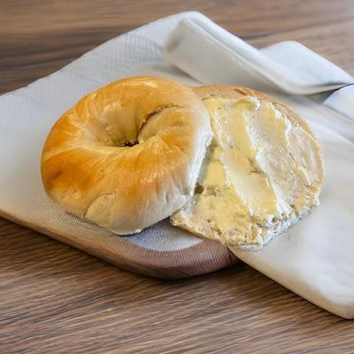 Bagel with butter.
