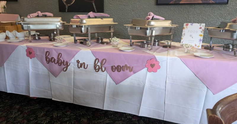 Buffet table set for a party