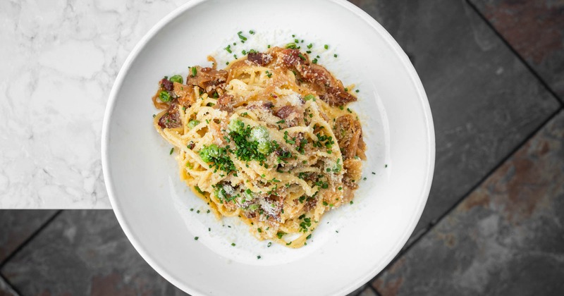 carbonara, top view