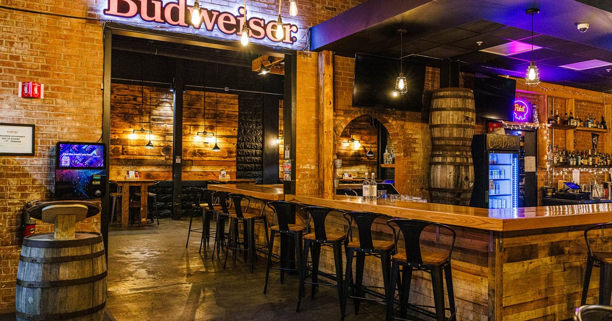 Interior, a bar with a bar stools