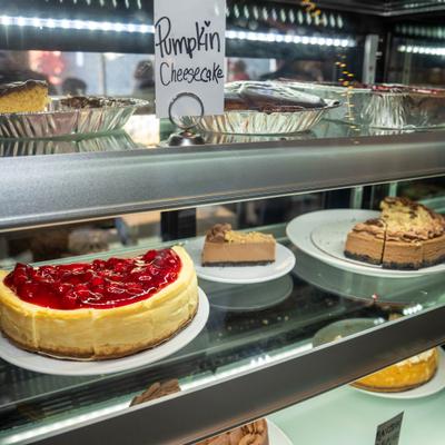 The Bakery case filled with desserts..