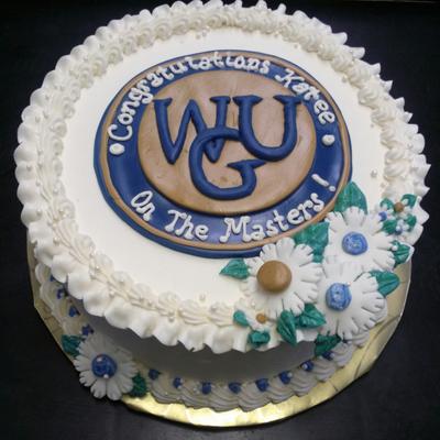 Masters degree cake.