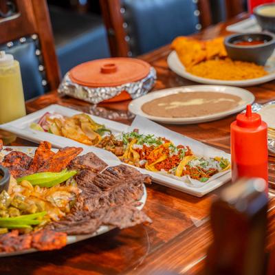 Assorted food dishes.