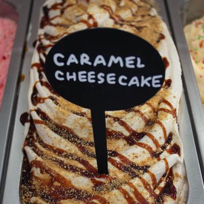 Caramel cheesecake.