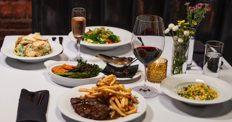 Interior, tables ready for guests