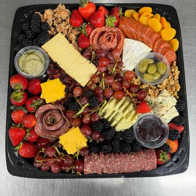 Charcuterie platter, top view.