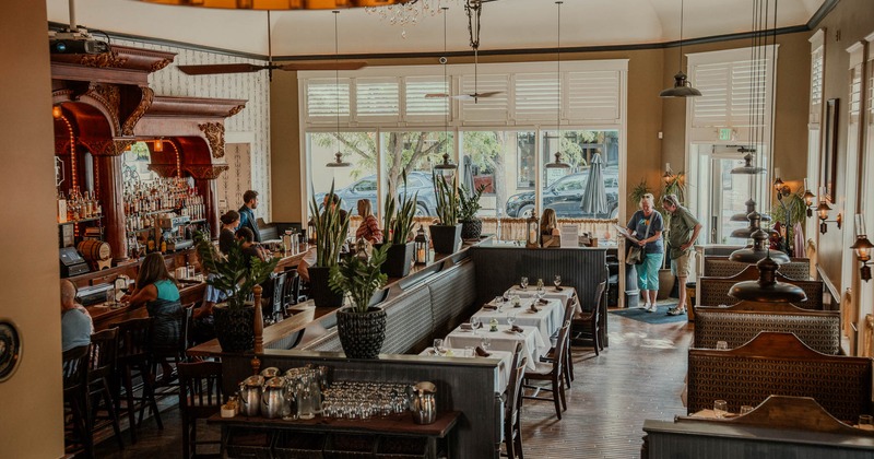 Interior, wide view, dining area