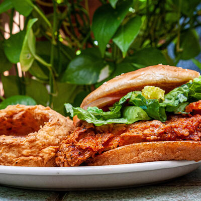 Sandwich and nuggets.