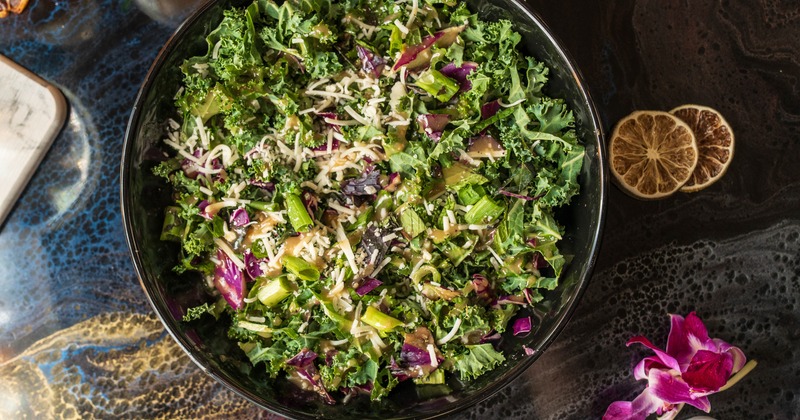 A served kale salad