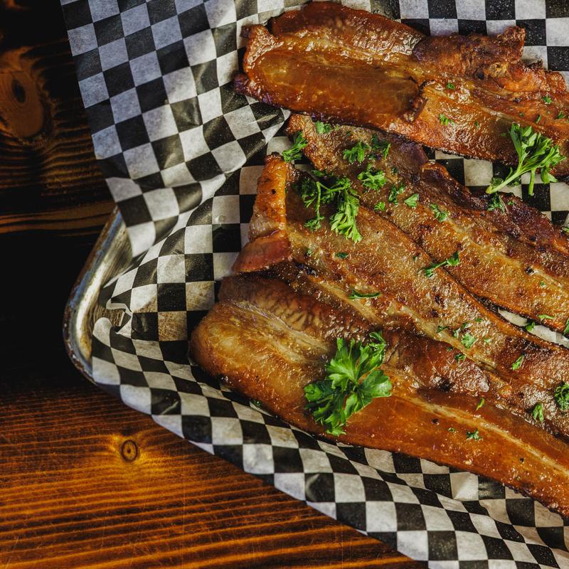 menu item 4 of 11, Thick Cut House-Made Bacon By The Slice (GF)