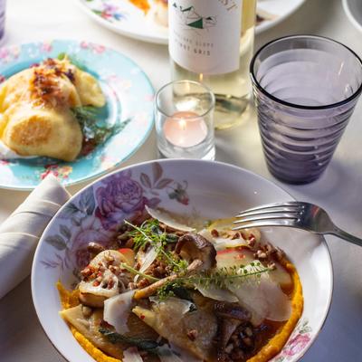 Freshly plated gluten free option with a touch of Sicilian and Puerto Rican influence.