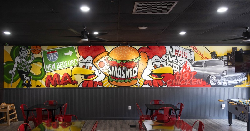 Restaurant wall mural