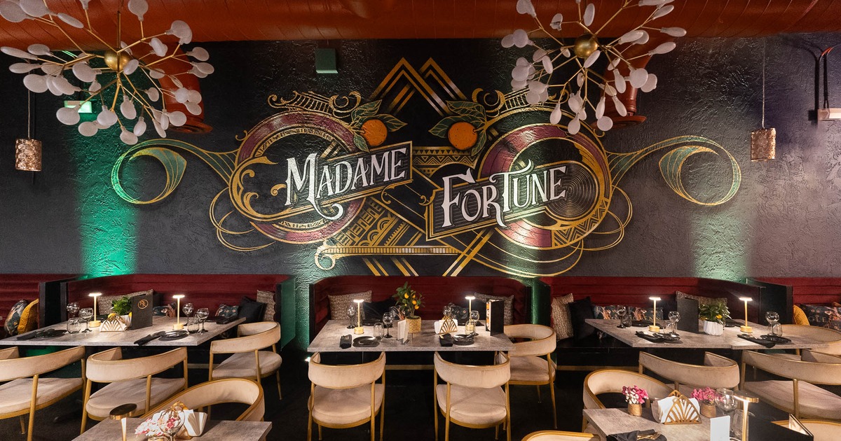 Interior, tables ready for guests