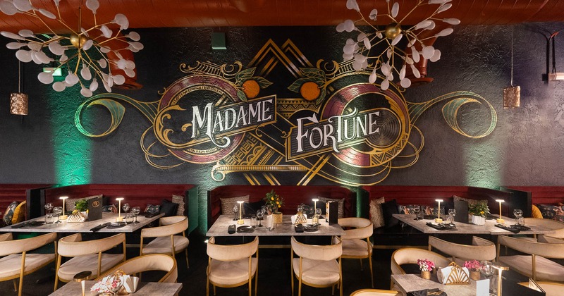 Interior, tables ready for guests